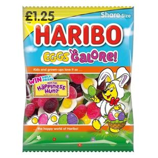 Haribo zselés cukorkák húsvéti tojás alakban, gyümölcs ízesítéssel 140 g PM