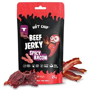Hot Chip hovězí jerky s příchutí chilli a slaniny 25 g