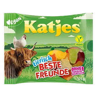 Katjes gumové bonbony s ovocnými příchutěmi ve tvaru zvířátek 175 g