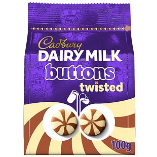 Cadbury Dairy Milk knoflíčky z mléčné a bílé čokolády 100 g