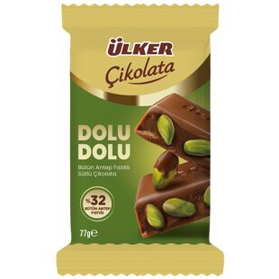 Ülker Dolu Dolu mléčná čokoláda s pistáciemi 77 g