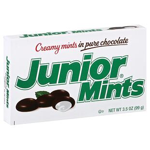 Junior Mints bonbonky s náplní s příchutí máty v mléčné čokoládě 99 g