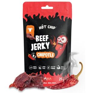 Hot Chip hovězí jerky s příchutí chilli a papričky Chipotle 25 g