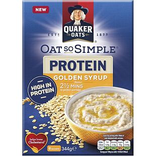 Quaker Oats ovesná kaše s příchutí světlé melasy se zvýšeným obsahem proteinu 8 x 43 g