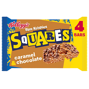 Kellogg's Squares Rice Krispies cereální tyčinka s příchutí karamelu a čokolády 4 x 36 g