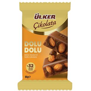 Ülker Dolu Dolu mléčná čokoláda s mandlemi 80 g