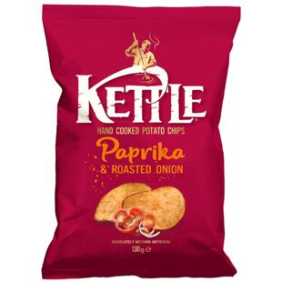Kettle chipsy s příchutí papriky a pečené cibulky 130 g