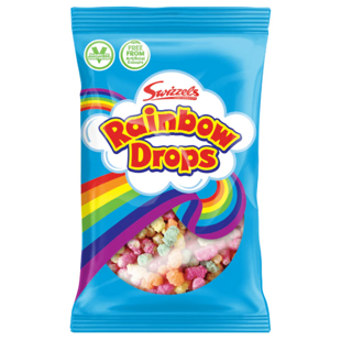 Swizzels Rainbow Drop pufovaná rýže a kukuřice v cukrové skořápce 31 g