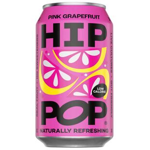 Hip Pop Living Soda synbiotická limonáda s příchutí růžového grapefruitu 330 ml