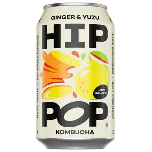 Hip Pop Kombucha fermentovaný čaj s příchutí zázvoru a yuzu 330 ml