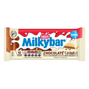 Milkybar bílá čokoláda se sušenkovou náplní s příchutí čokolády a vanilky 84 g