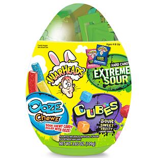 Warheads velikonoční vajíčko s kyselými bonbony a pendreky 109 g