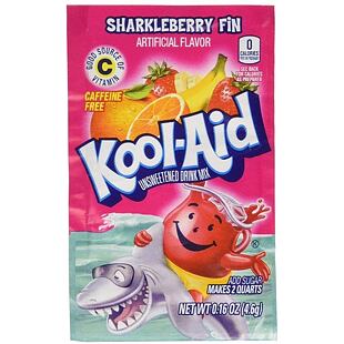 Kool-Aid Sharkleberry Fin nápoj v prášku s příchutí jahody, pomeranče a banánu 4,6 g