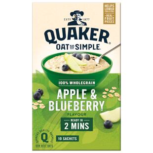 Quaker Oats ovesná kaše s příchutí jablek a borůvek 10 x 36 g