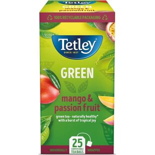 Tetley zelený čaj s příchutí manga a mučenky 25 ks 50 g