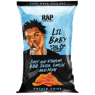 Rap Snacks Lil Baby chipsy s příchutí octa, BBQ, cibule, česneku a dalších příchutí 71 g