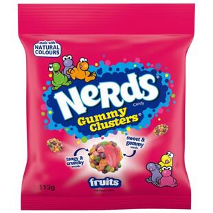 Nerds Clusters Fruit žvýkací bonbony v cukrové skořápce s ovocnými příchutěmi 113 g
