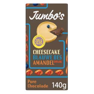 Jumbo hořká čokoláda s příchutí borůvkového cheesecaku a mandlí 140 g