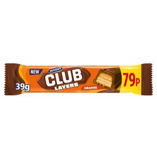 McVitie's Club Layers čokoládová tyčinka s pomerančovou příchutí 39 g PM