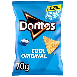 Doritos Cool Original tortillové kukuřičné chipsy s příchutí zakysané smetany 70 g PM