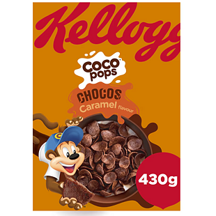 Kellogg's Coco Pops pšeničné cereálie s příchutí čokolády a karamelu 430 g