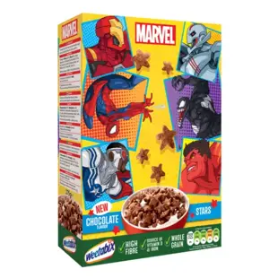 Weetabix Marvel pšeničné cereálie ve tvaru hvězdiček s příchutí čokolády 500 g