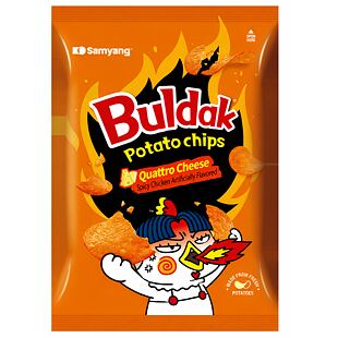 Samyang Buldak bramborové chipsy s příchutí chilli a čtyř druhů sýru 55 g