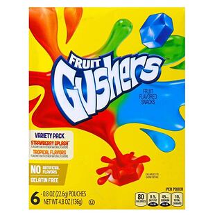 Betty Crocker Gushers bonbonky s příchutí tropického ovoce a jahody 136 g