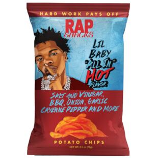 Rap Snacks Lil Baby chipsy s příchutí octa, BBQ, cibule, česneku a kajenského pepře 71 g