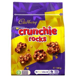 Cadbury Crunchie Rocks kousky mléčné čokolády s cornflakes a medem 100 g