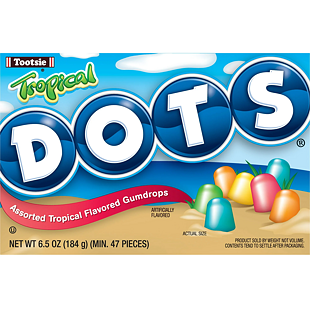 Tootsie Dots gumové bonbonky s příchutí tropického ovoce 184 g