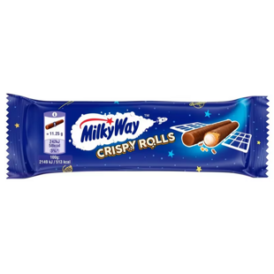 Milky Way Crispy Rolls tyčinky s mléčnou náplní a polevou z mléčné čokolády 22,5 g