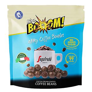 It's a Boom! kávová zrna Segafredo v mléčné čokoládě bez přidaného cukru 22 g