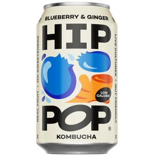 Hip Pop Kombucha fermentovaný čaj s příchutí borůvky a zázvoru 330 ml