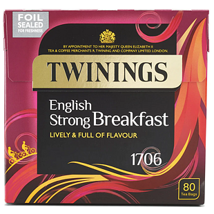 Twinings English Breakfast silný černý čaj 80 ks 250 g