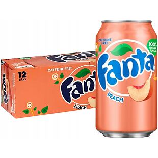 Fanta sycený nápoj s příchutí broskve 355 ml Celé Balení 12 ks