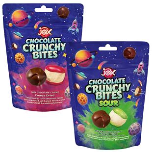 JOX kyselé mrazem sušené bonb. v polevě čokolády 50 g + JOX kyselé mrazem sušené bonbóny v čoko 50 g