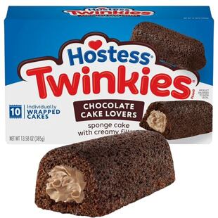Hostess Twinkies csokoládé ízű, csokoládékrémmel töltött zsemle 38,5 g egész csomag 10 db
