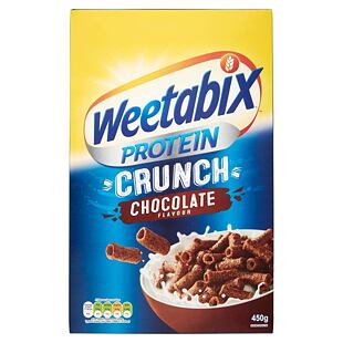 Weetabix rolované celozrnné pšeničné kakaové cereálie se zvýšeným obsahem proteinu 450 g