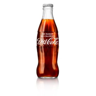 Coca-Cola Diet sycená limonáda bez cukru ve skleněné lahvi 250 ml