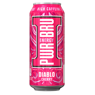 Pwr-Bru Diablo energetický nápoj s třešňovou příchutí 500 ml