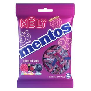 Mentos bonbony s příchutí borůvky, maliny a ostružiny 94,5 g