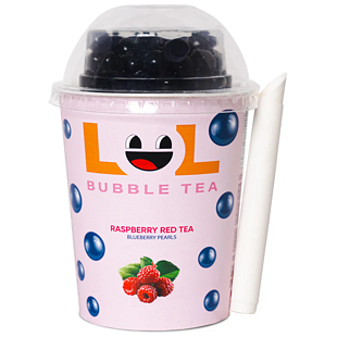 LOL Bubble Tea malinový čaj s borůvkovými kuličkami 275 ml