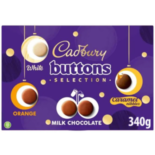 Cadbury Buttons výběr čokoládových knoflíčků s různými příchutěmi 340 g