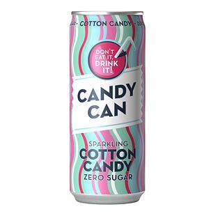 Candy Can Cotton Candy sycená limonáda bez cukru s příchutí cukrové vaty 330 ml