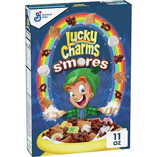 Lucky Charms S'Mores cereálie s marshmallow s příchutí čokolády a sušenek 311 g