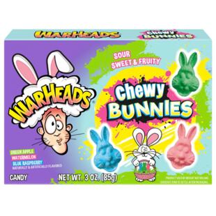 Warheads Bunnies kyselé žvýkací bonbony s ovocnými příchutěmi ve tvaru králíčků 85 g