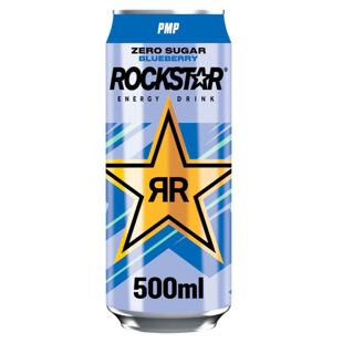 Rockstar sycený energetický nápoj s příchutí borůvky bez cukru 500 ml PM