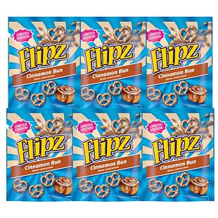 Flipz preclíky s polevou s příchutí skořicového šneka 90 g Celé balení 6 ks