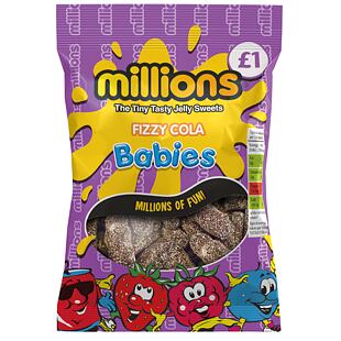 Millions Babies kyselé želatinové bonbony s příchutí coly 120 g PM